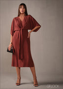 Tie-Up Detail Midi Dress - 160326