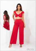 Gathered Detail Crop Top - 261222