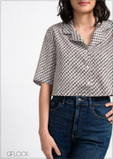 Camp Collar Crop Shirt - 190525