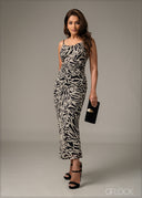 Strappy Cowl Neck Dress - 051225