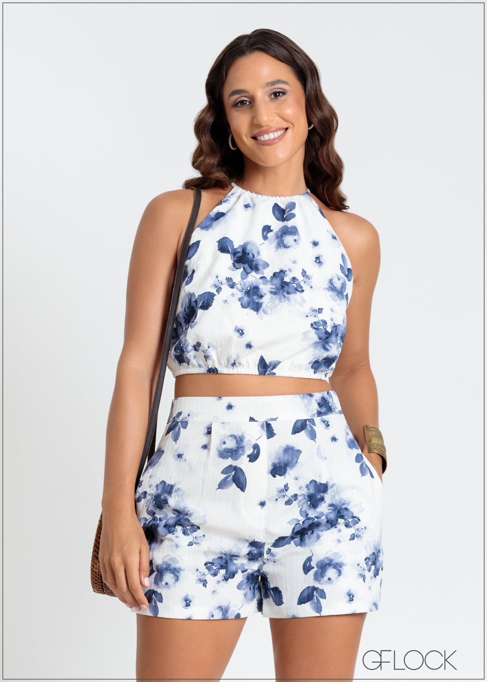 Printed Sleeveless Crop Top - 141024