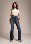 Dark Blue Bootcut Jean - Long Length - 241225D