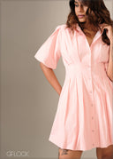 Pleated Short Dress - 130326