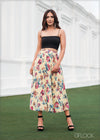 Printed Pleated Midi Skirt - 180823