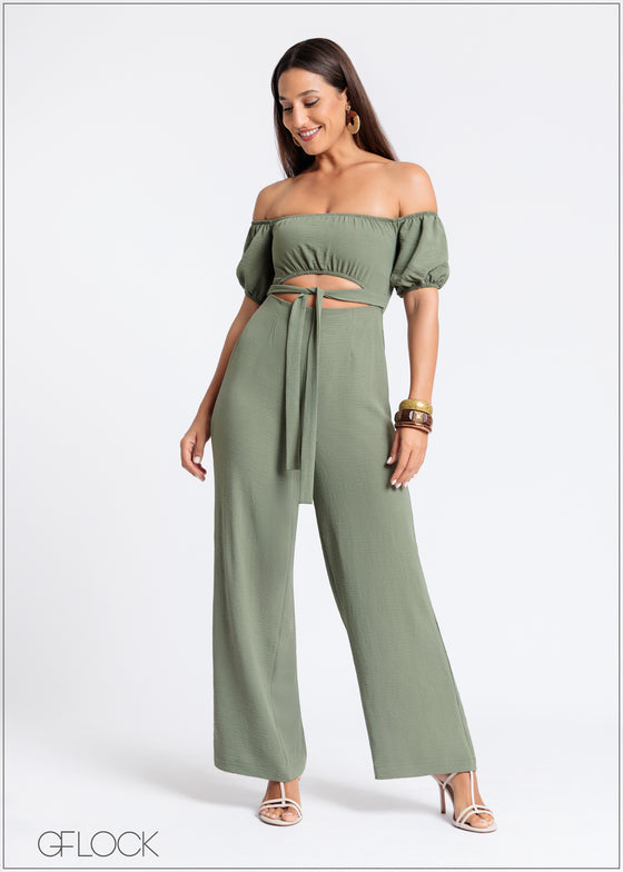 Front Cutout Detail Jumpsuit - 121124