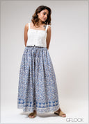 Border Print Maxi Skirt - 310725