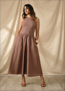 Low Waist Two Tone Dress - 290925