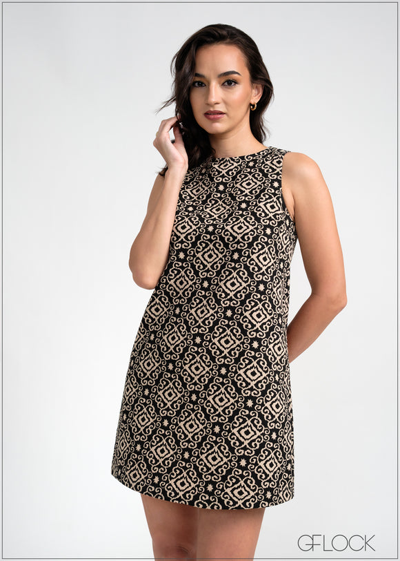 Printed A-Line Dress - 031025