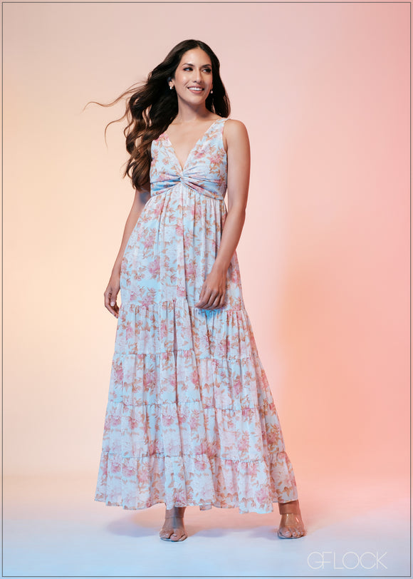 Floral Twist Detail Dress - 260523