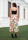Printed Pleated Midi Skirt - 180823