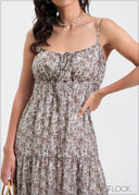 Bustier Detailed Tiered Maci Dress - 310325