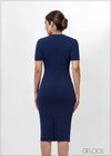 Short Sleeve Midi Dress - 030723