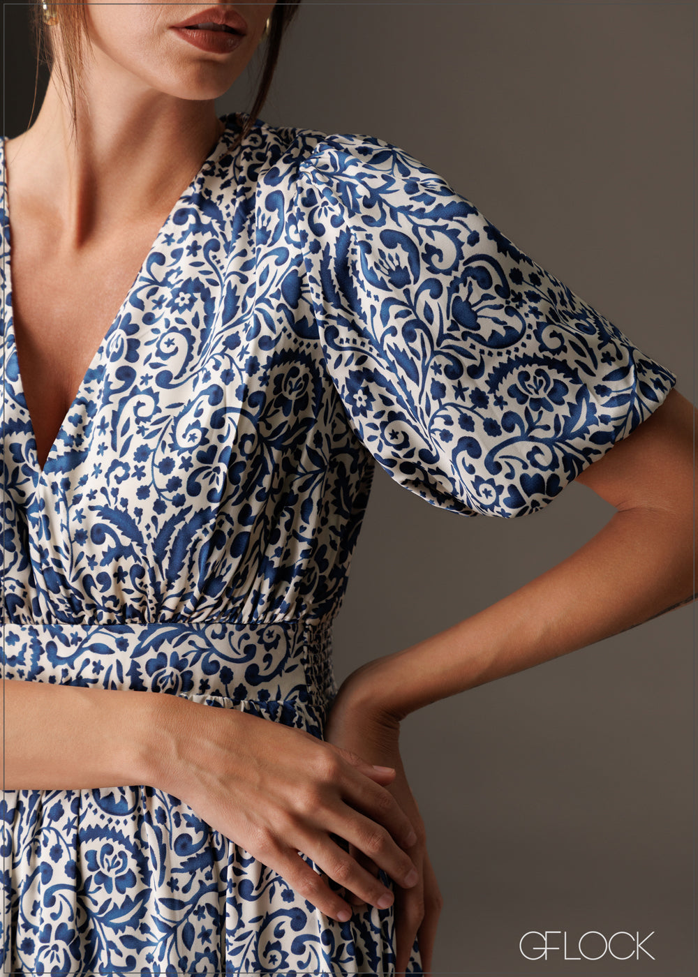 Puff Sleeved Midi Dress - 141125