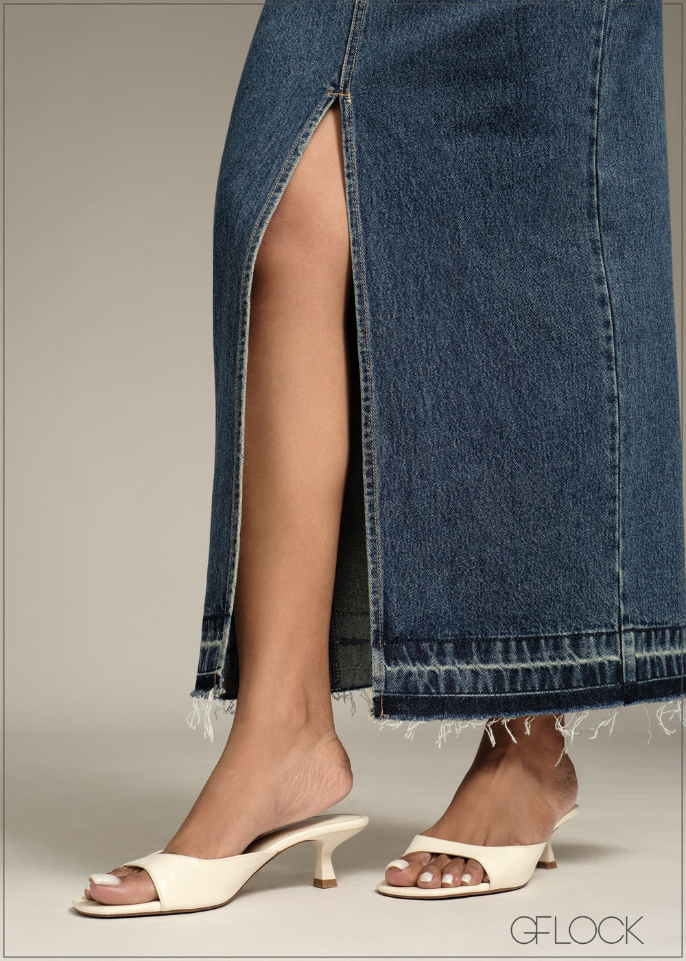 Mid Blue Denim Skirt - 170126