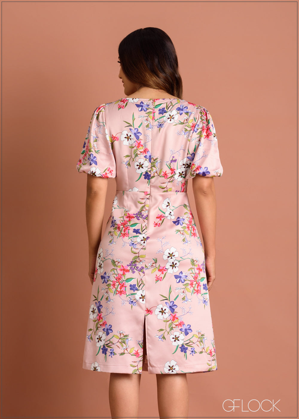 Floral Puff Sleeve Dress - 220523