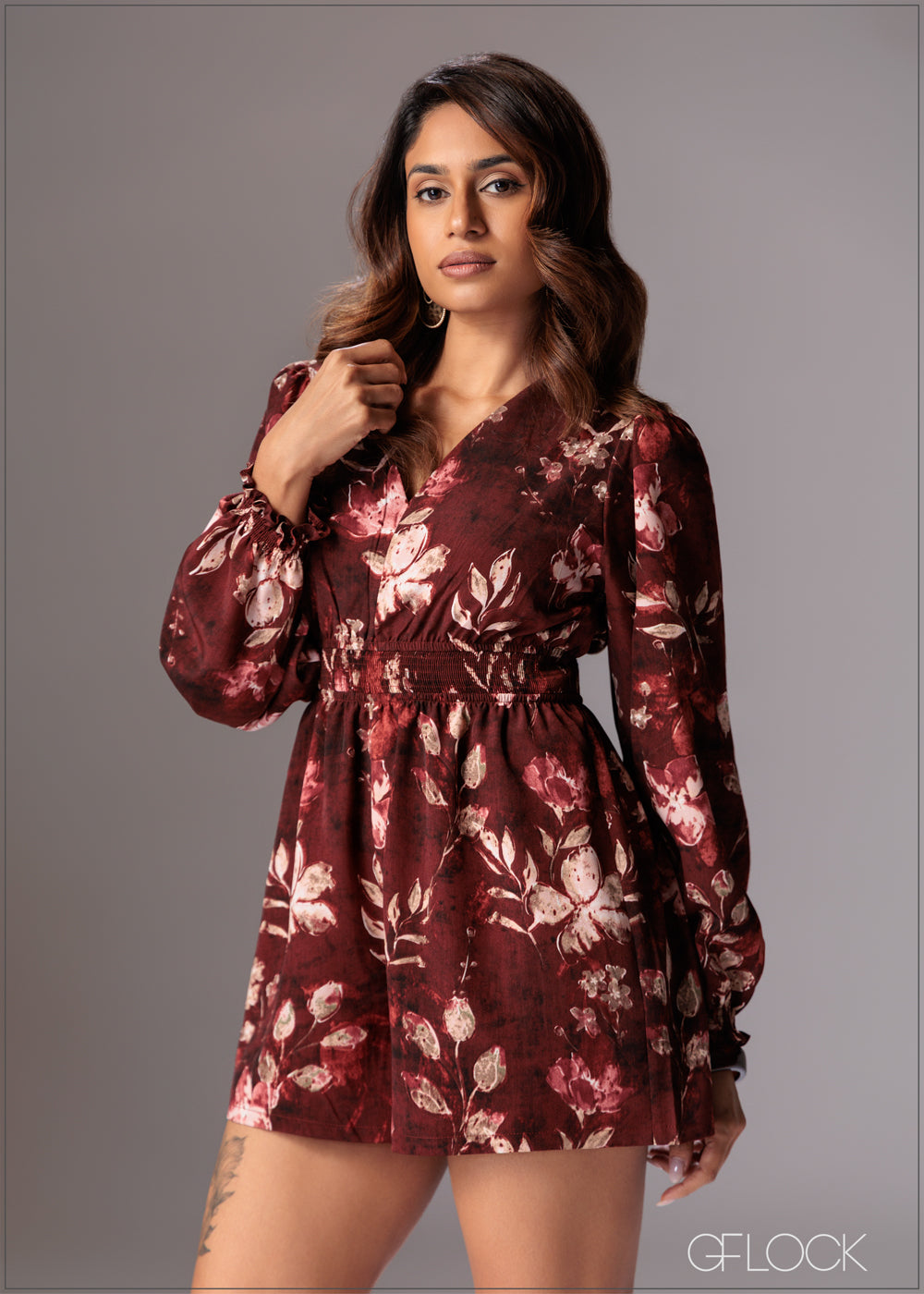 Printed Romper - 281225