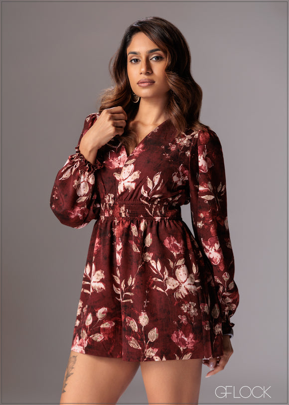 Printed Romper - 281225