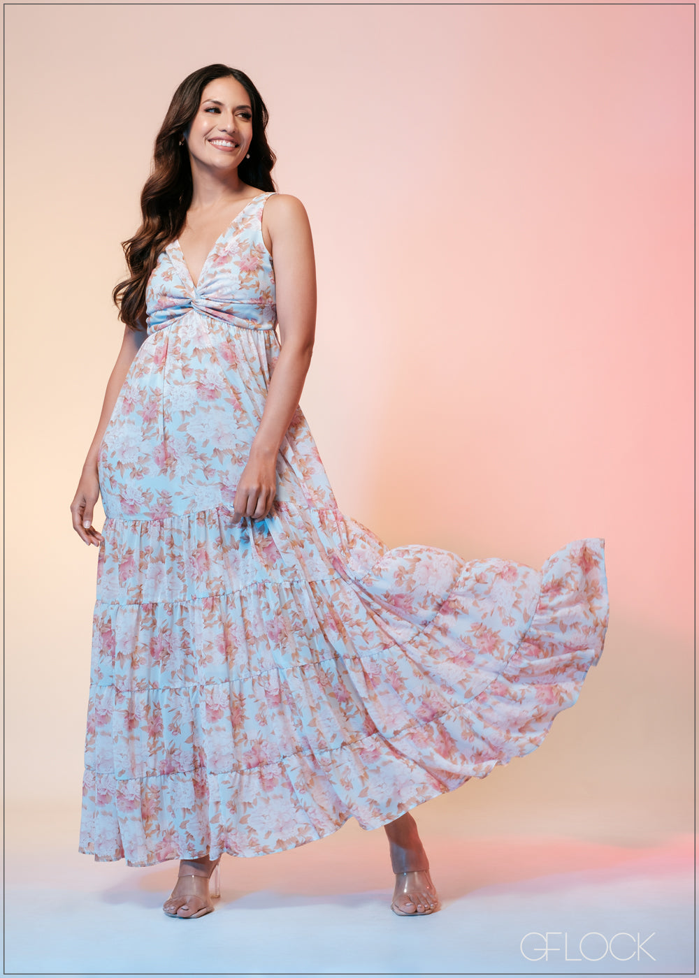 Floral Twist Detail Dress - 260523