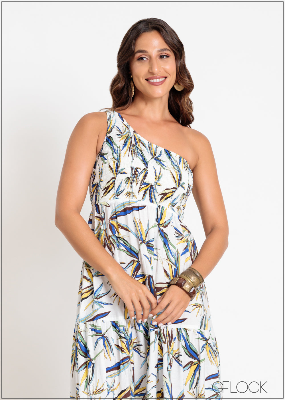 One Shoulder Tiered Dress - 041124