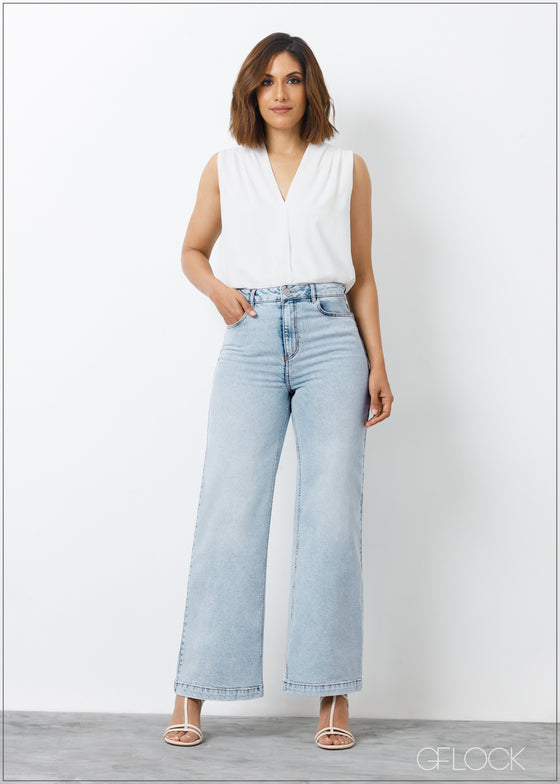 Wide Leg Moon Wash Jean - Long Length - 010624