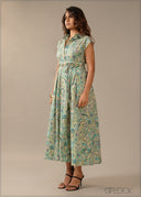 Printed Shirt Dress - 290726