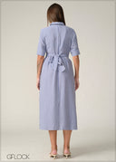 Stripe Shirt Dress - 090326