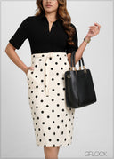Collared Two-Toned Mini Dress - 051026
