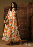 Pintuck Detail Printed Dress - 110426