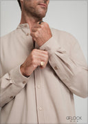 Stand-Up Collar Long Sleeve Shirt - 160725