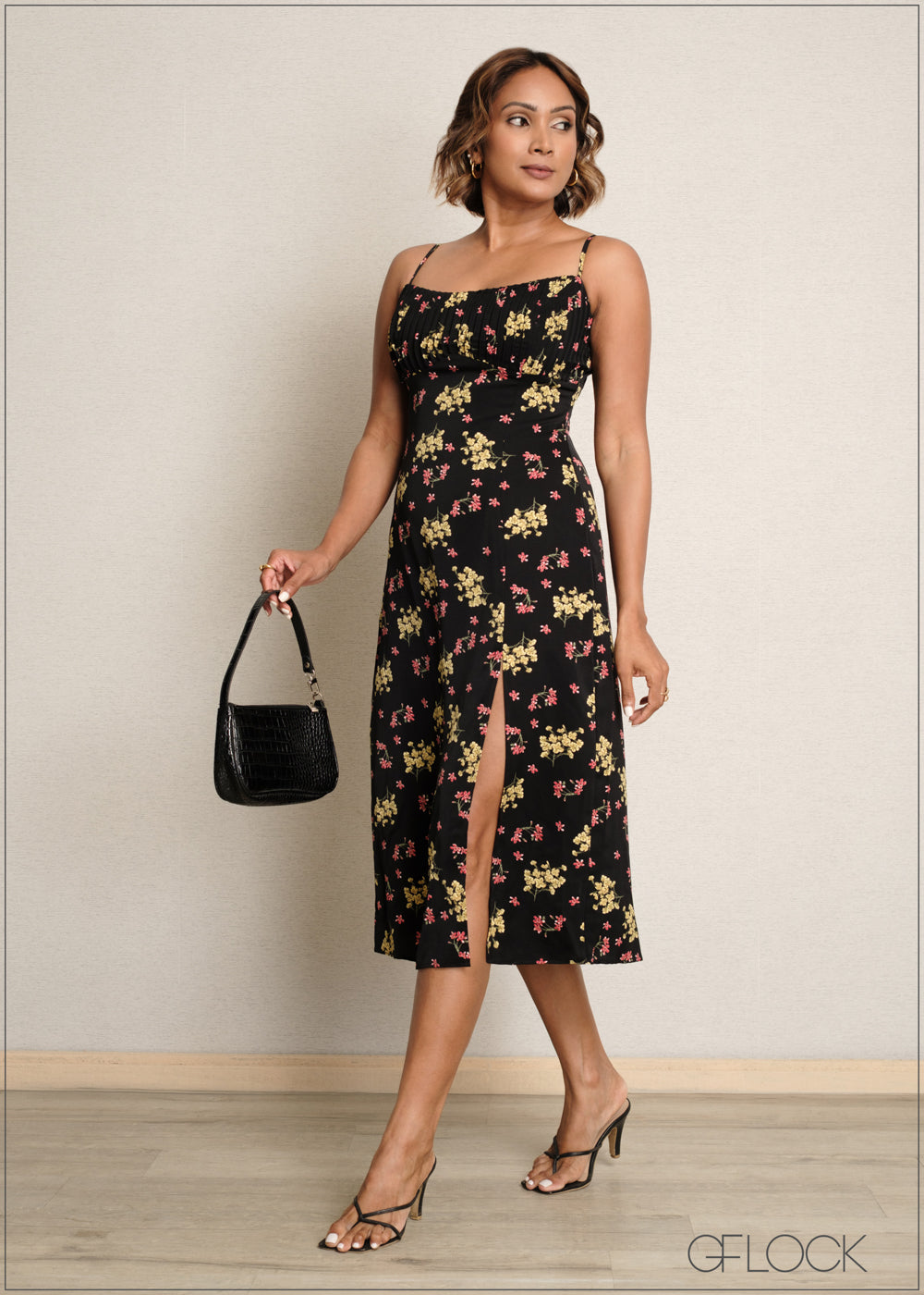 Floral Printed Midi Dress - 090525