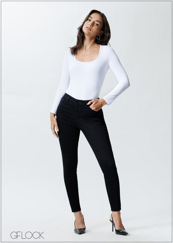 Black High Rise Skinny Jean - 151025