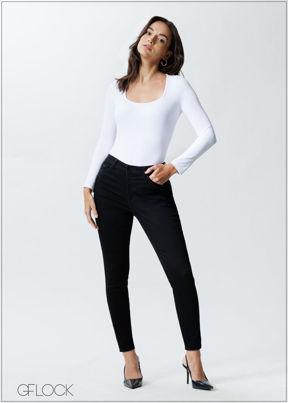 Black High Rise Skinny Jean - 151025