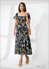 Puff Sleeve Floral Tiered Dress - 220124