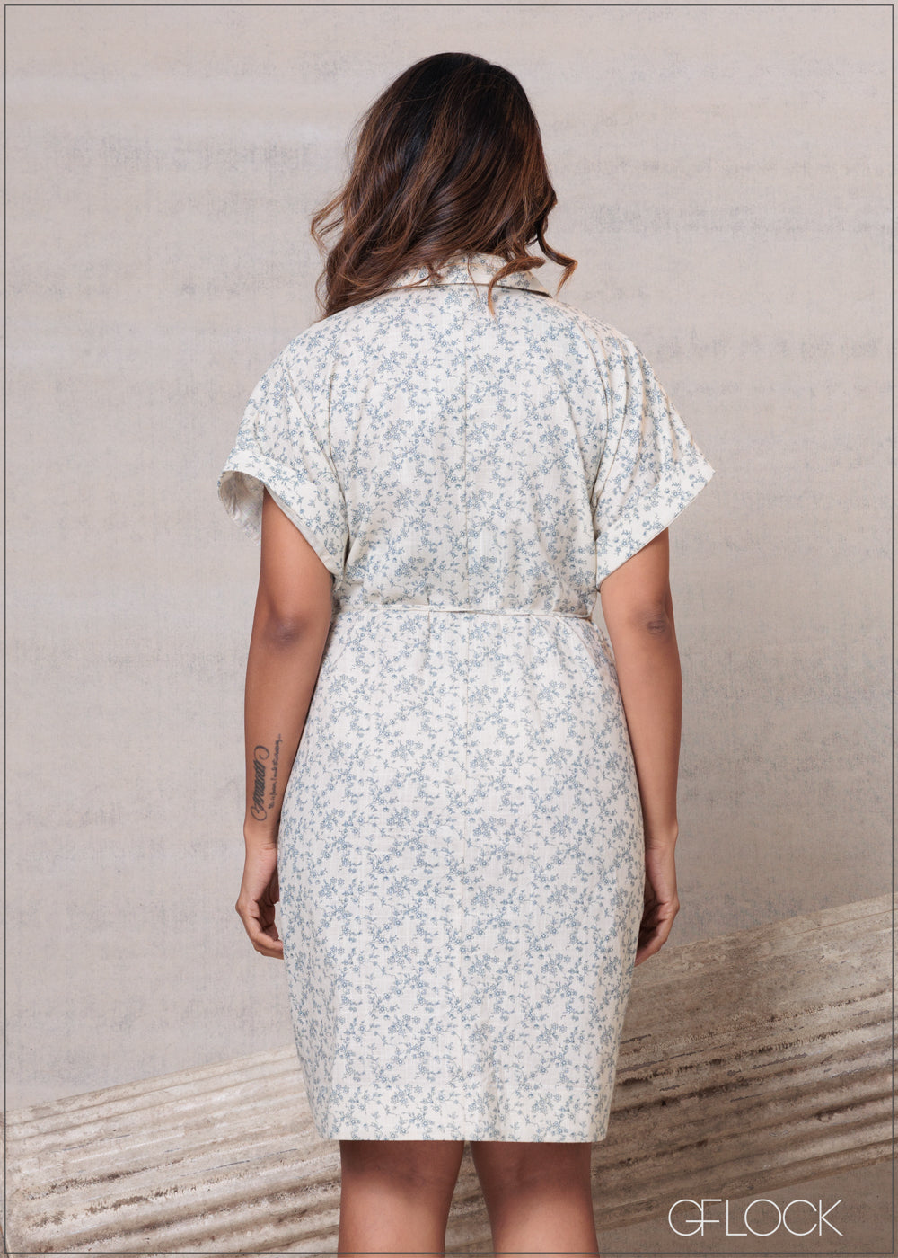 Printed Regular Collar Dress - 201025