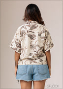 Cuban Collar Printed Shirt - 010626