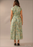 Printed Shirt Dress - 290726
