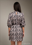 Front Pleated Detailed Midi Dress - 080925