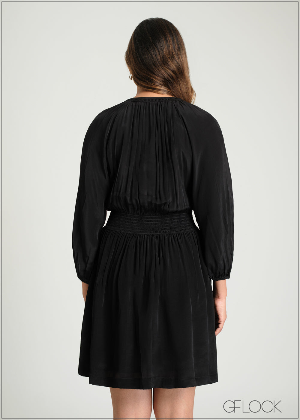 Tie Neck Detail Mini Dress - 100425IE