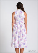 Collared Neck Button Down Dress - 170125