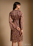 Long Sleeve Wrap Mini Dress - 240426