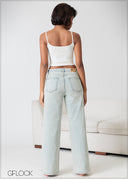 Wide Leg Moon Wash Jean - Long Length - 230926D