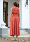 Smocked Detail Sleeveless Dress - 220923