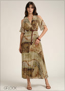 Pleated Maxi Dress - 110526