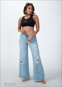 Wide Leg Light Wash Jean - 090425