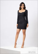 Sweetheart Bustier Detailed Mini Dress - 160623