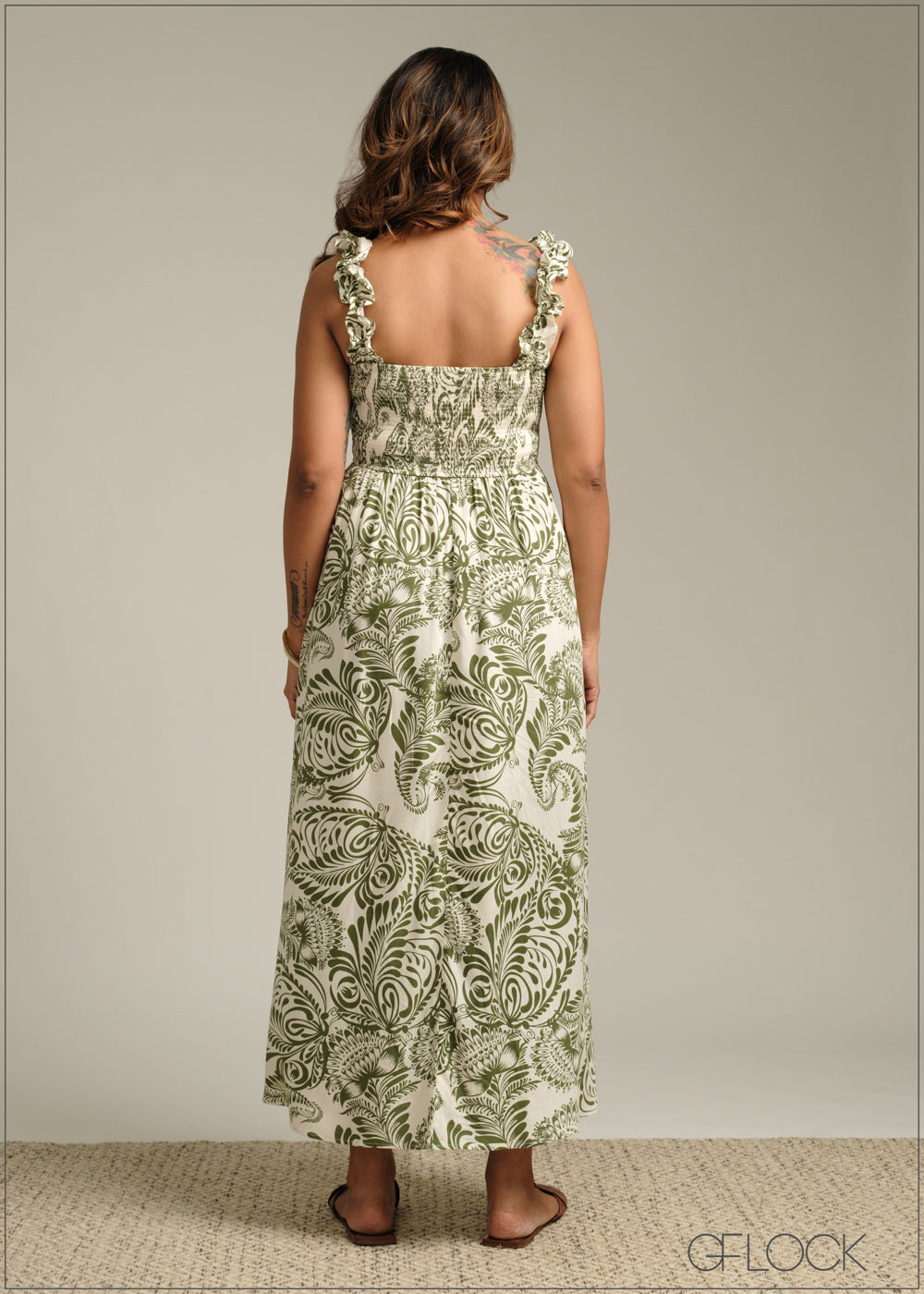 Frill Detailed Floral Dress - 190925