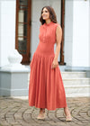 Smocked Detail Sleeveless Dress - 220923