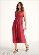 One Shoulder Midi Dress - 060226