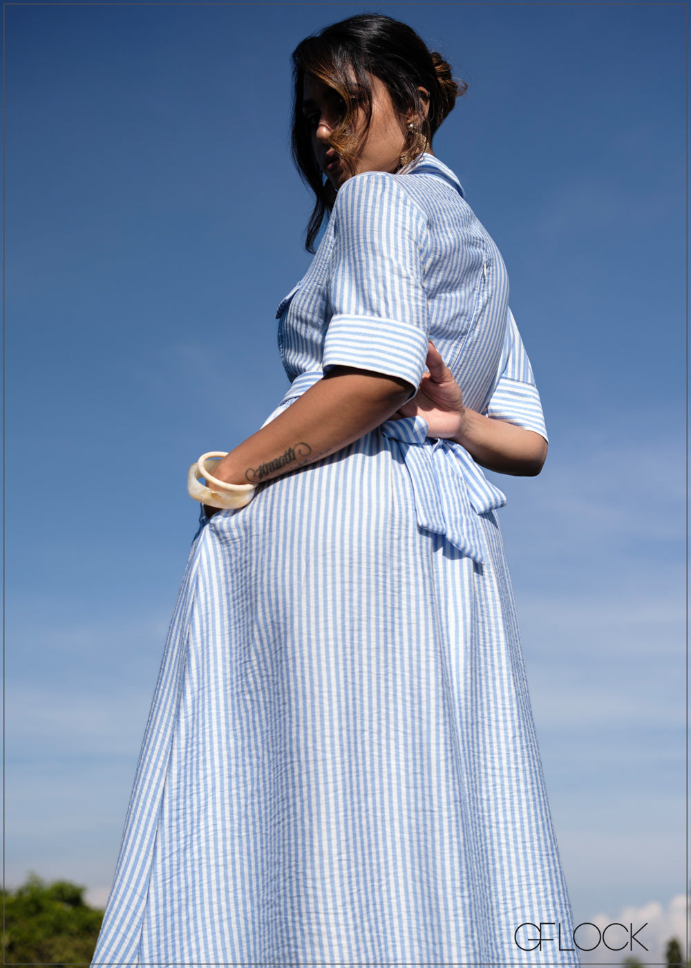 Stripe Shirt Dress - 171025