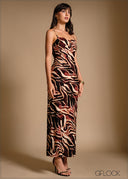Strappy Printed Maxi Dress - 240426